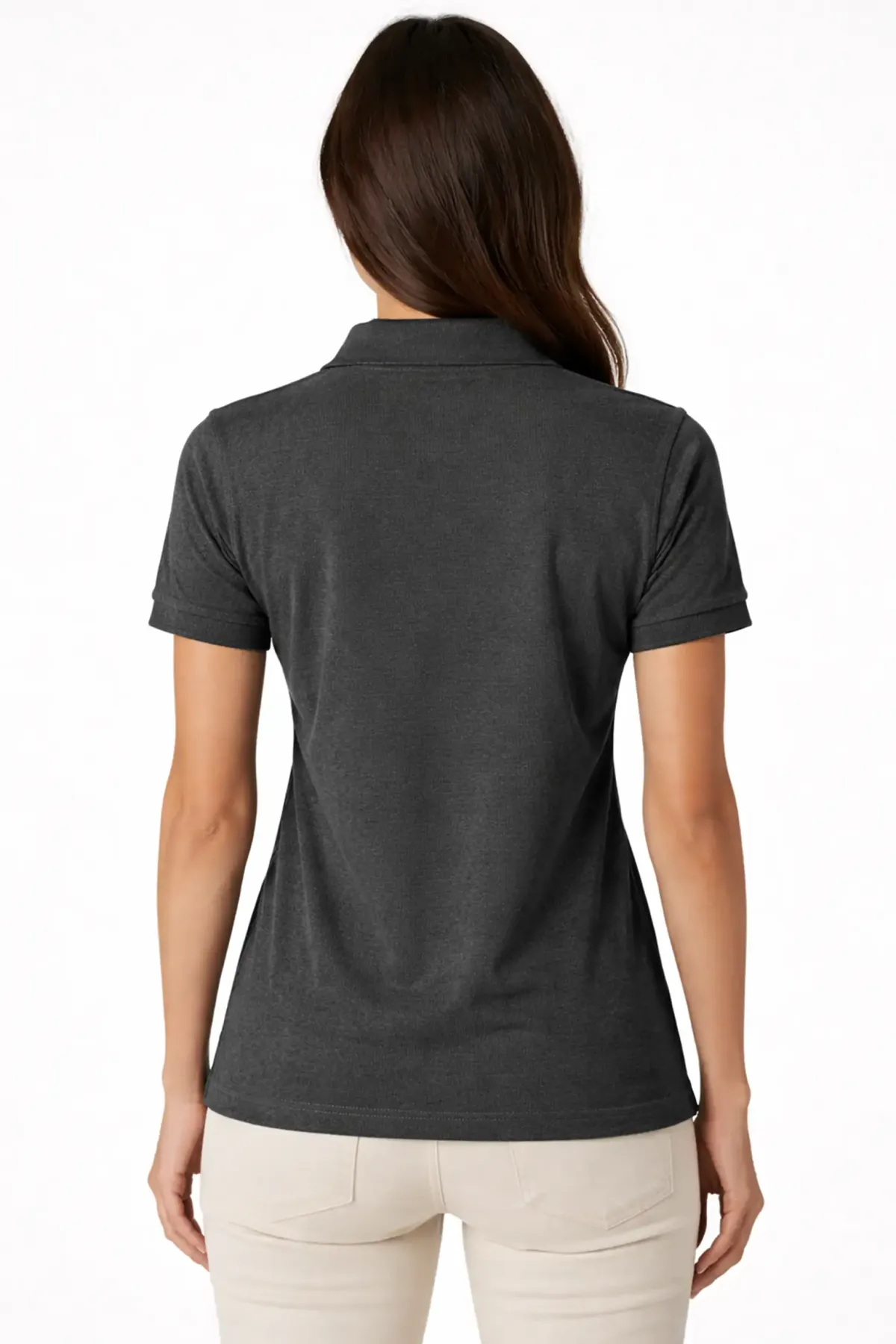Classic Polo in Charcoal Melange, back