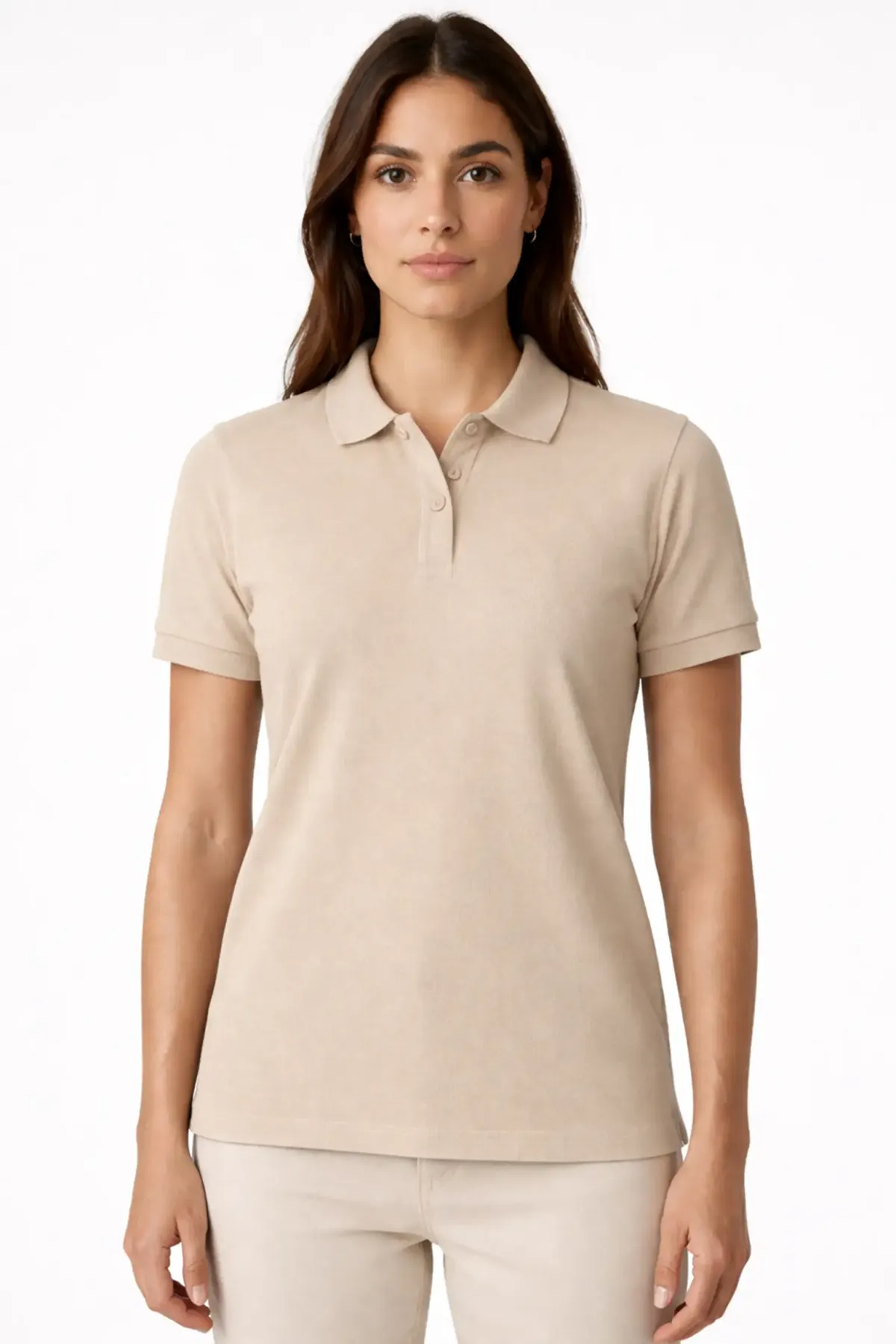Women's Classic Polo in Light Beige