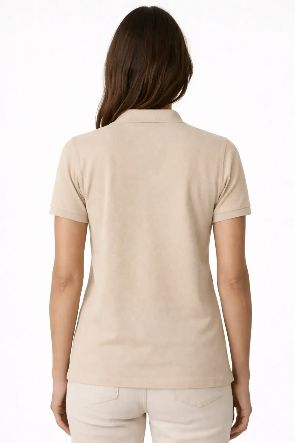 Classic Polo in Light Beige, back