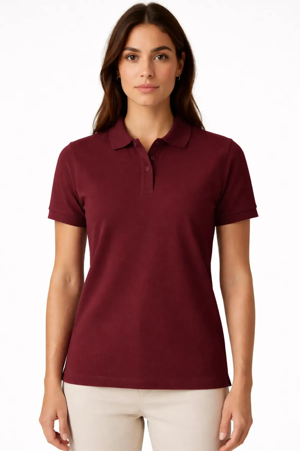 Women's Classic Polo in Maroon