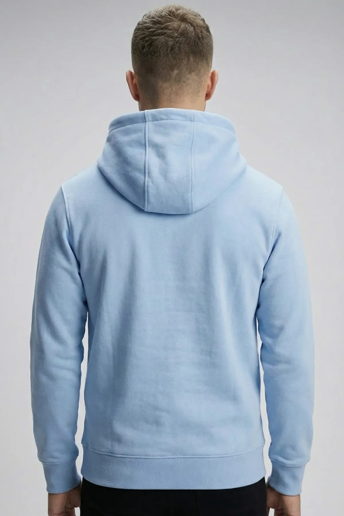 Classic Zipper Hoodie in Charcoal Melange, back