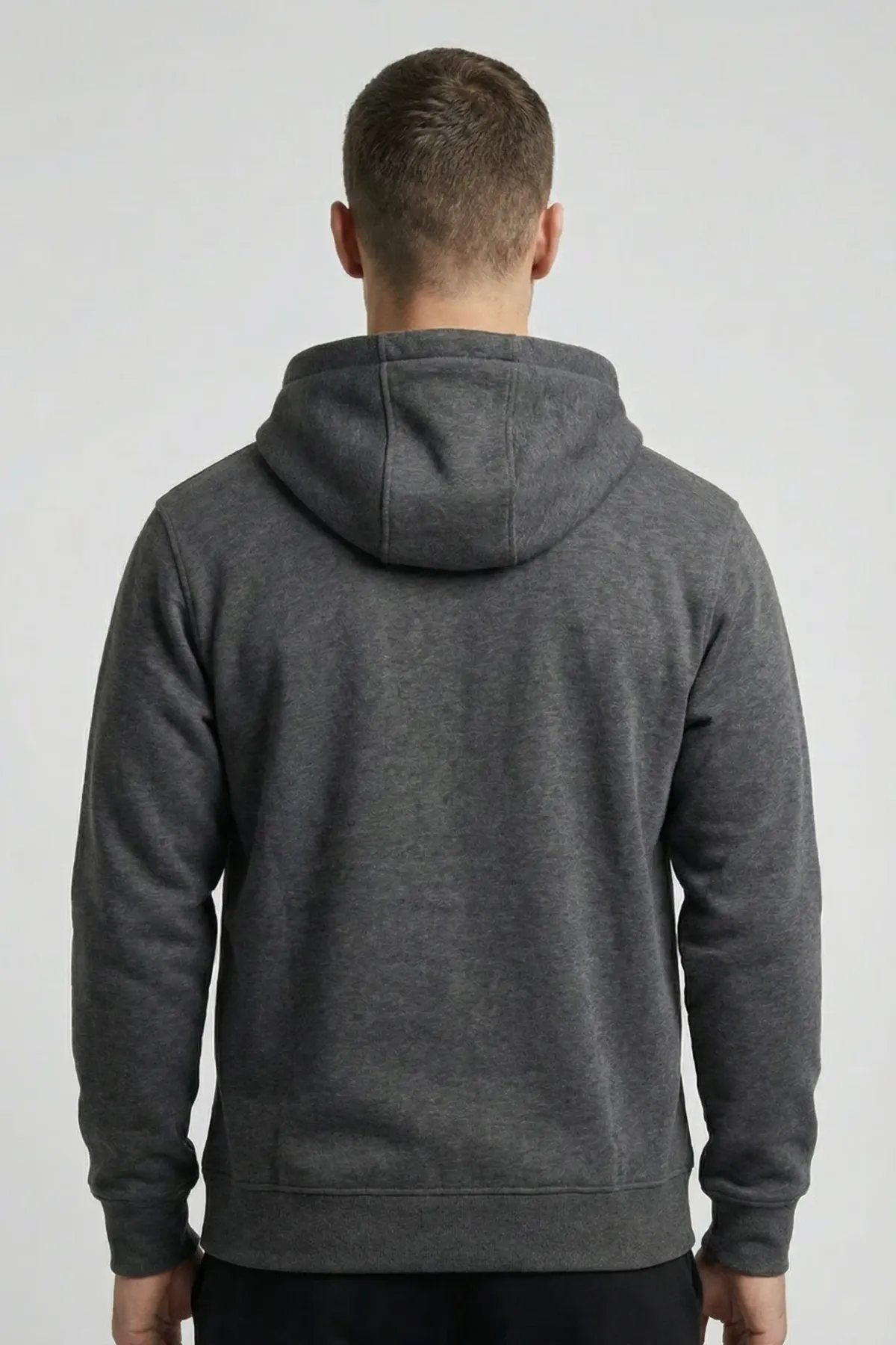 Classic Zipper Hoodie in Charcoal Melange