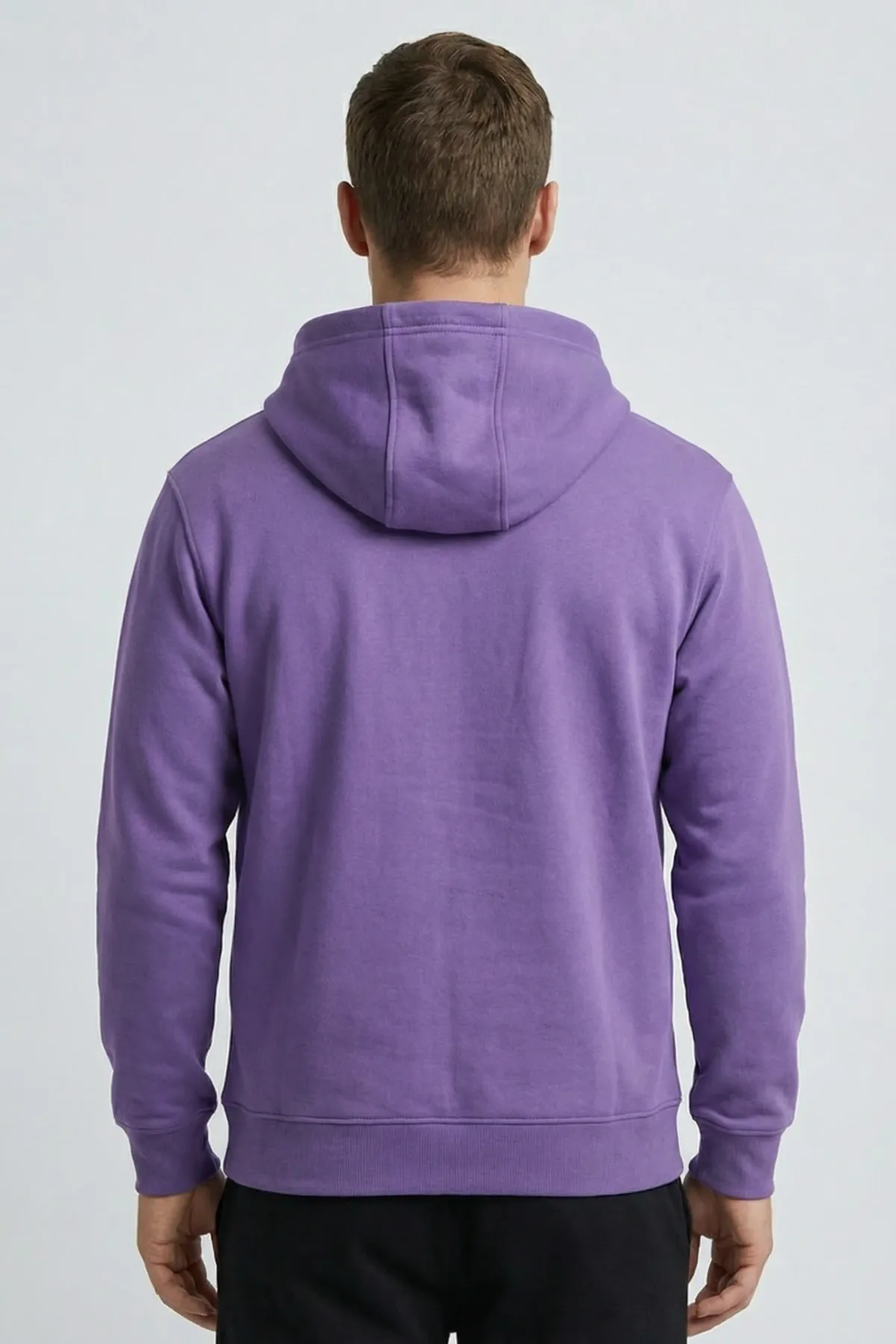 Classic Zipper Hoodie in Dark Purple, back
