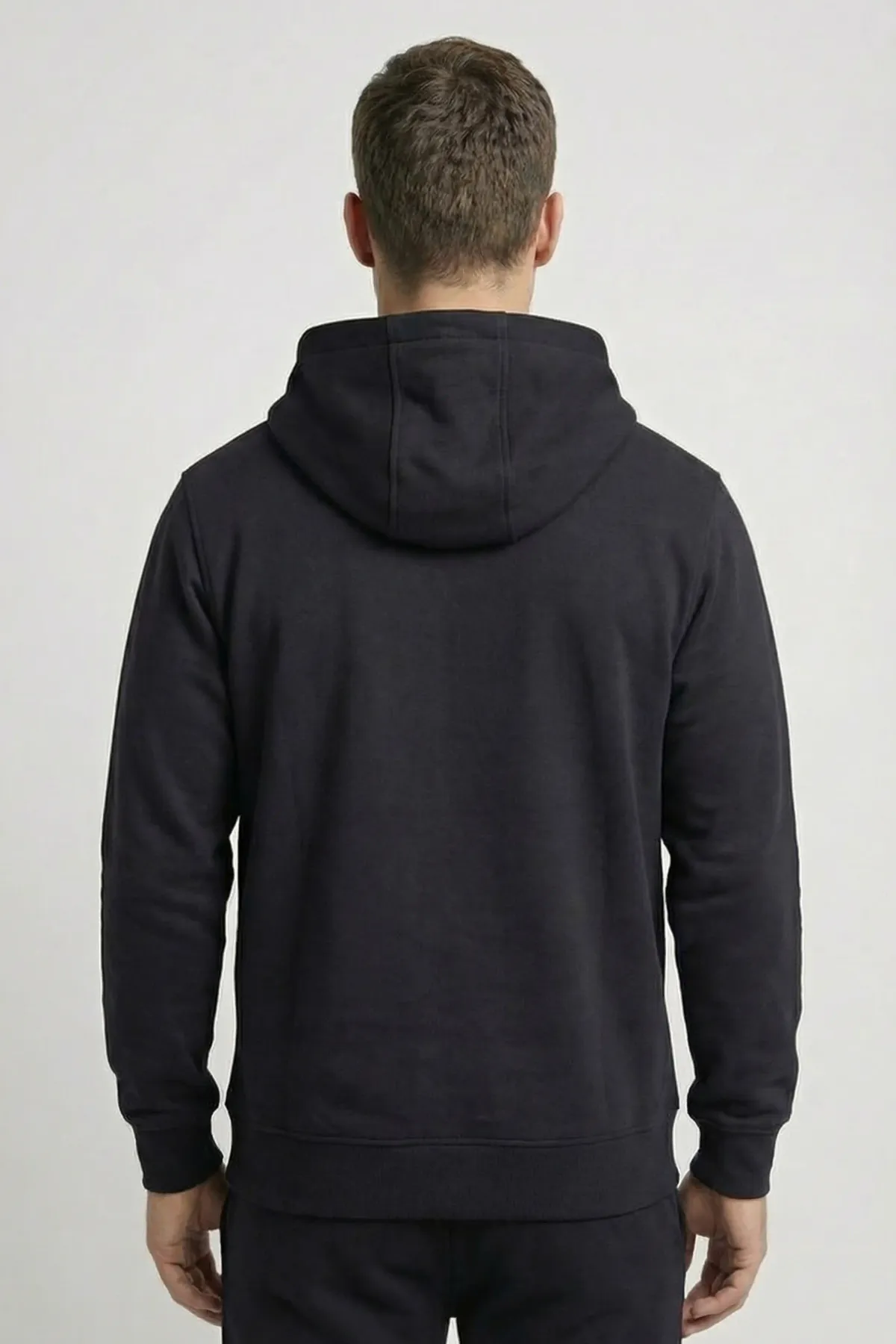 Classic Zipper Hoodie in Navy, back