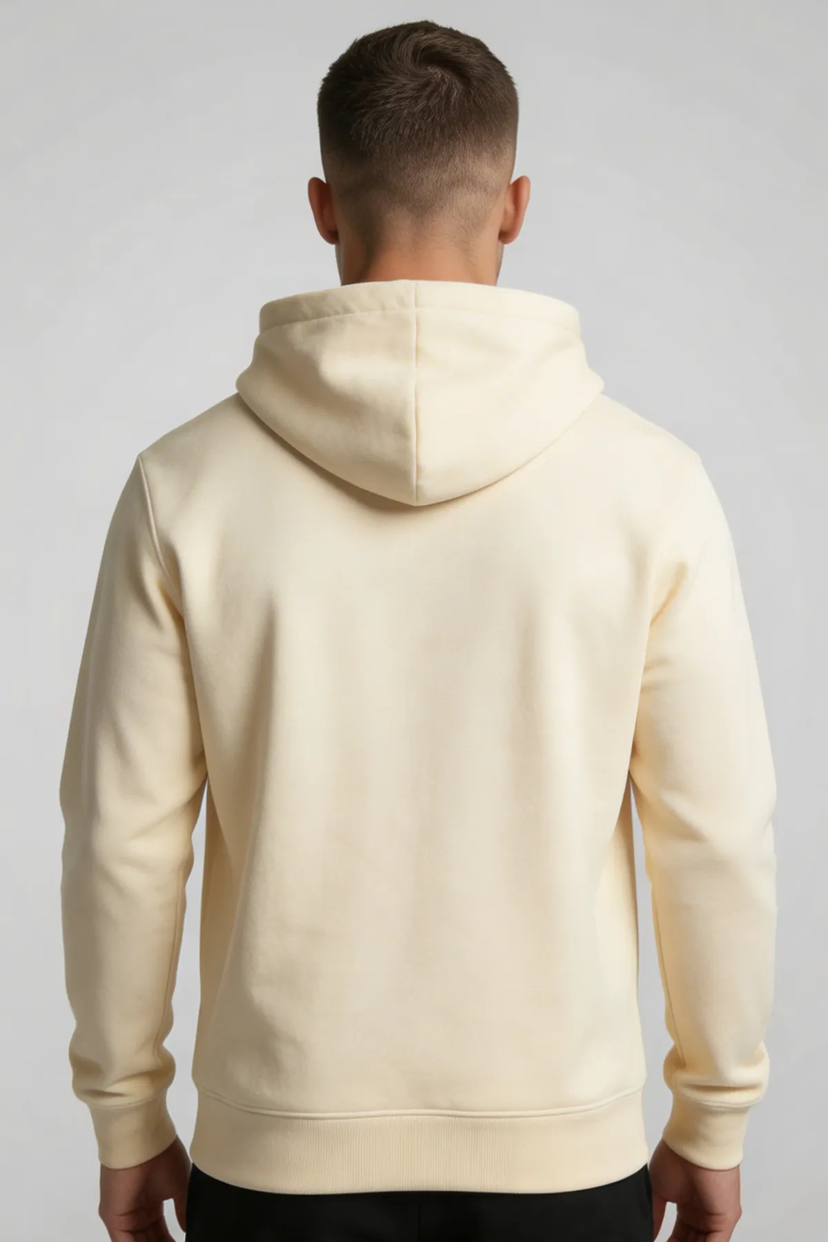 Classic Zipper Hoodie in Off White, back
