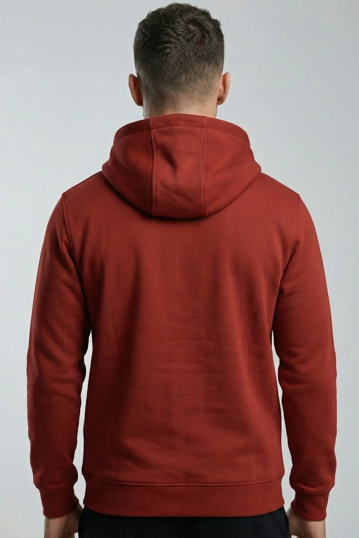 Classic Zipper Hoodie in Red, back