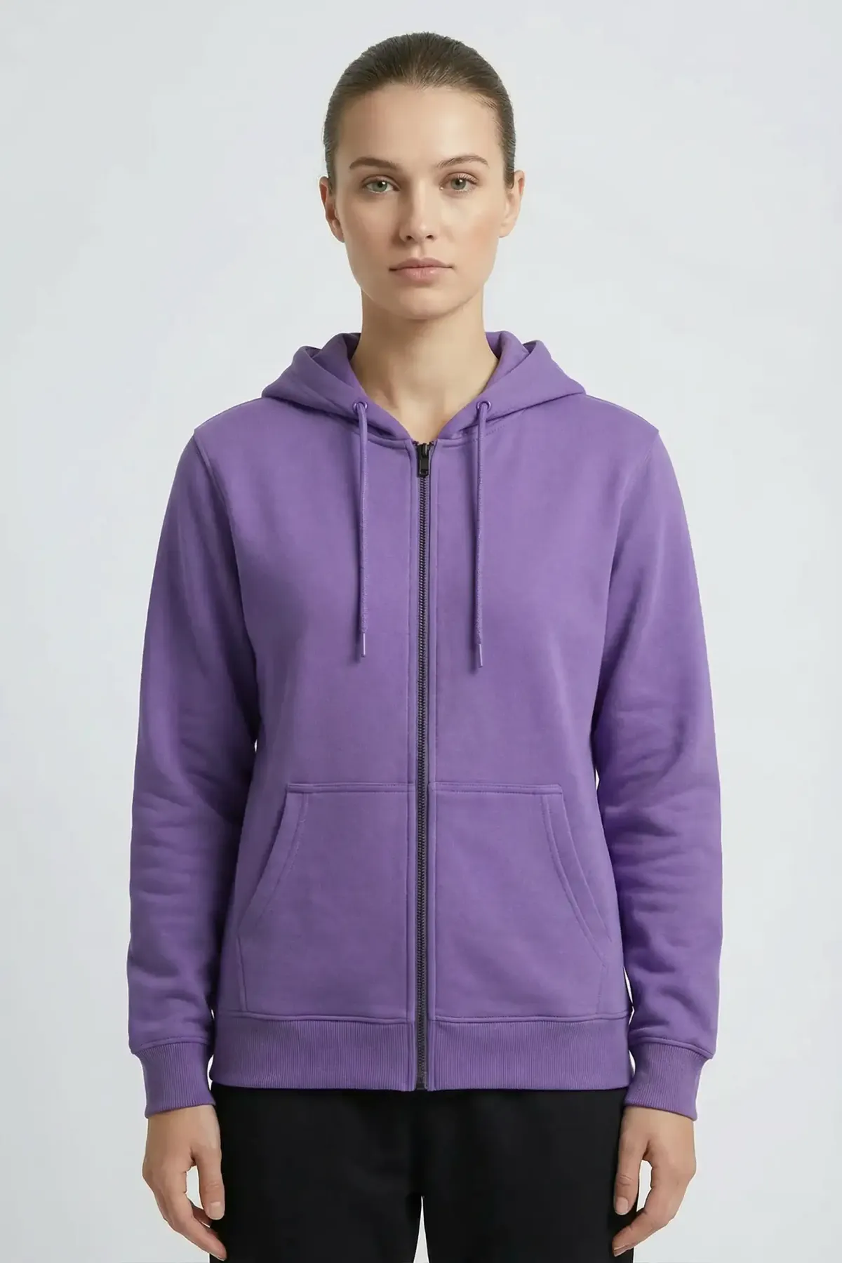 Women's Classic Zipper Hoodie in Dark Purple