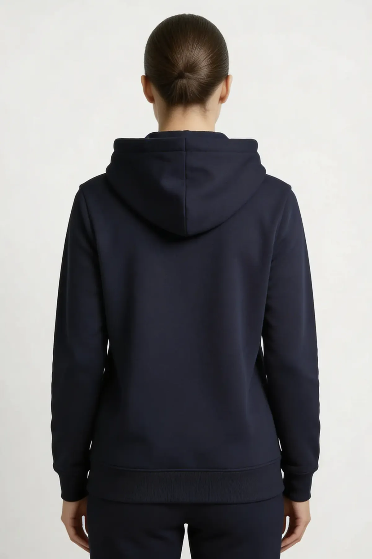 Classic Zipper Hoodie in Navy, back