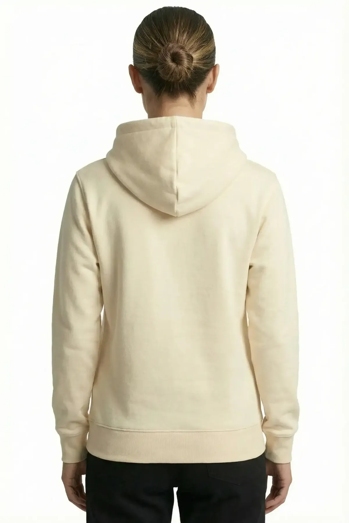 Classic Zipper Hoodie in Off White, back