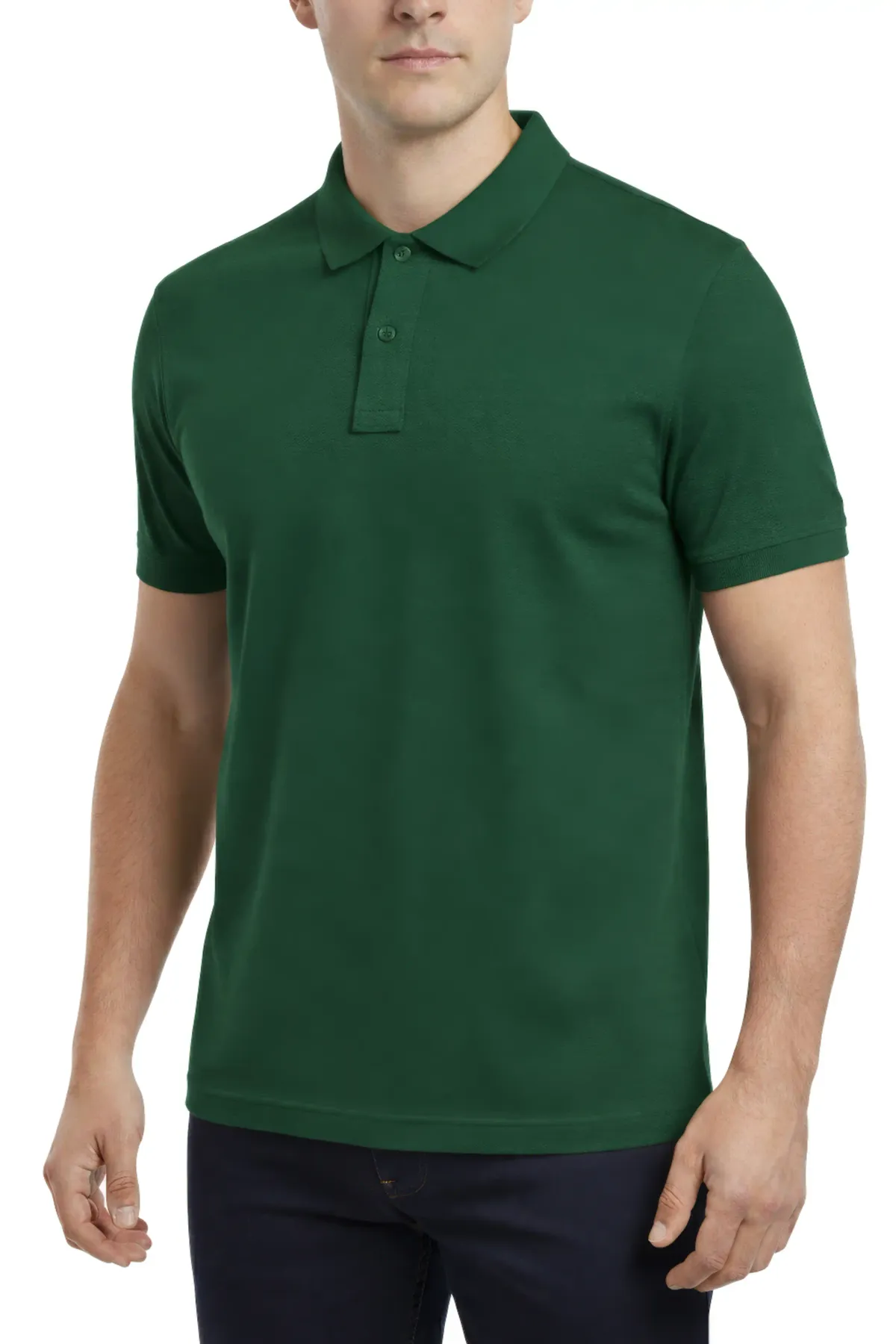 Heavy Polo in Bottle Green