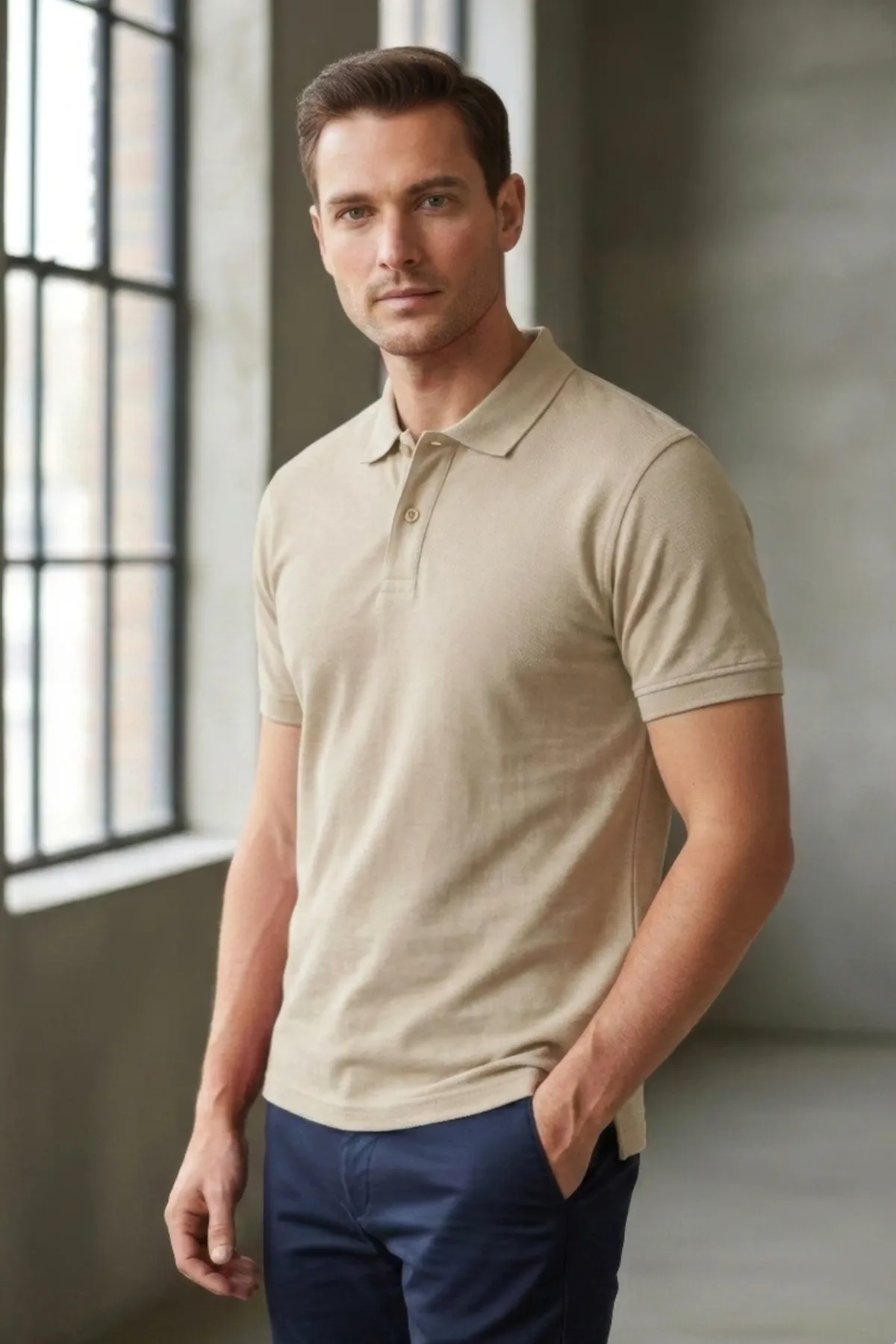 Heavy Polo in Light Beige