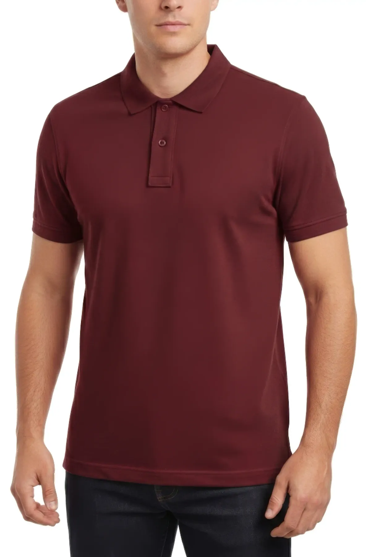 Men's Heavy Polo in Maroon