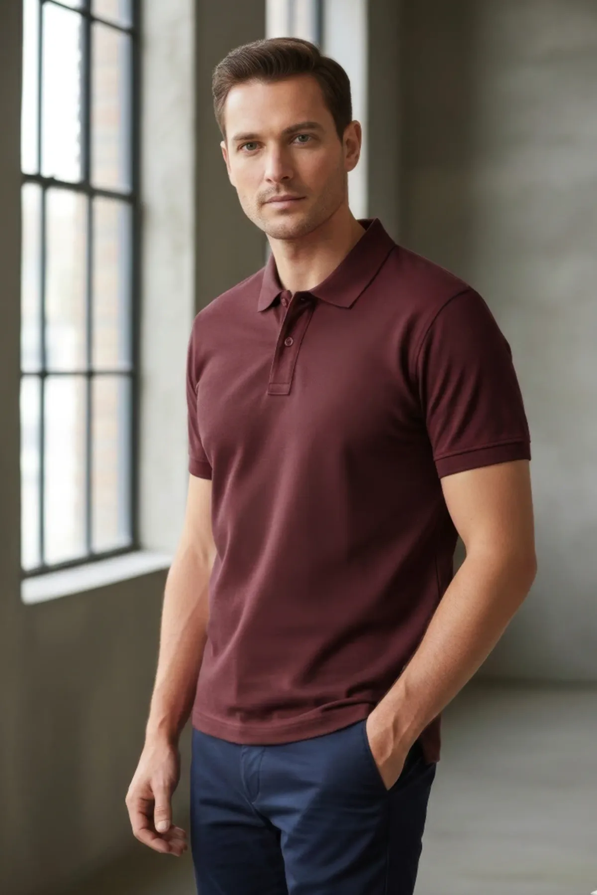 Heavy Polo in Maroon