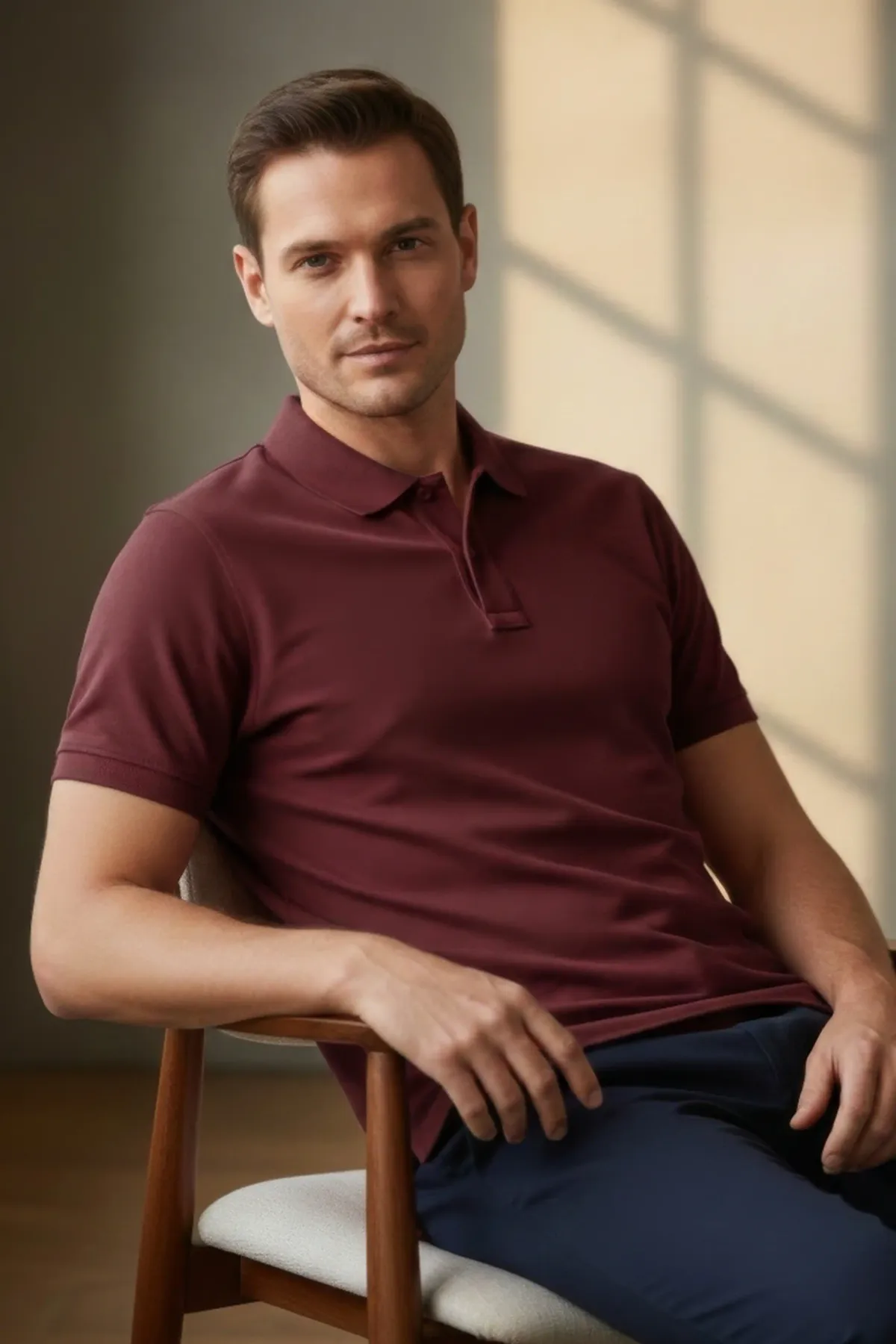 Heavy Polo in Maroon