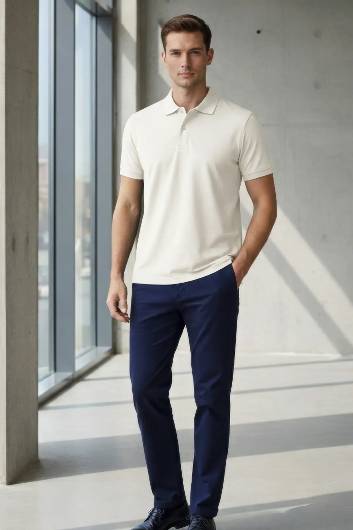 Heavy Polo in Off White