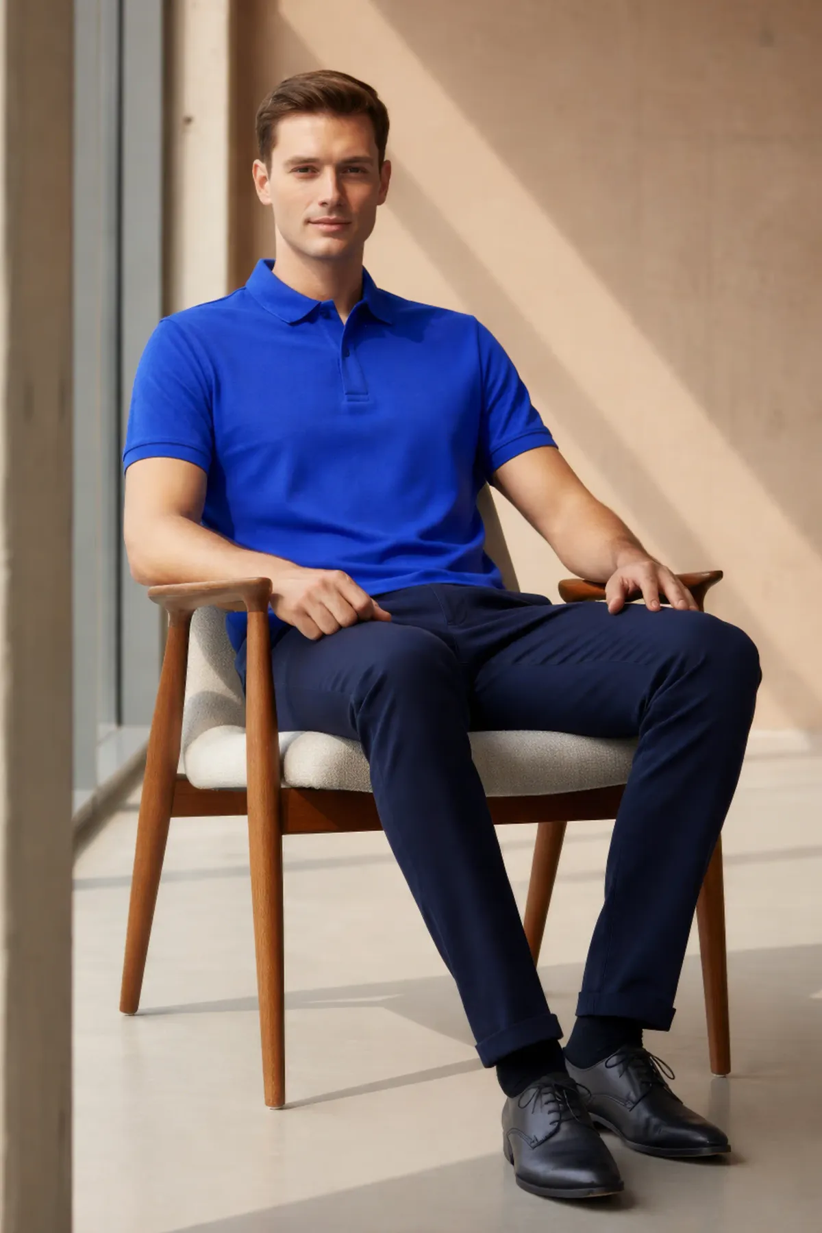 Men's Heavy Polo in Royal Blue