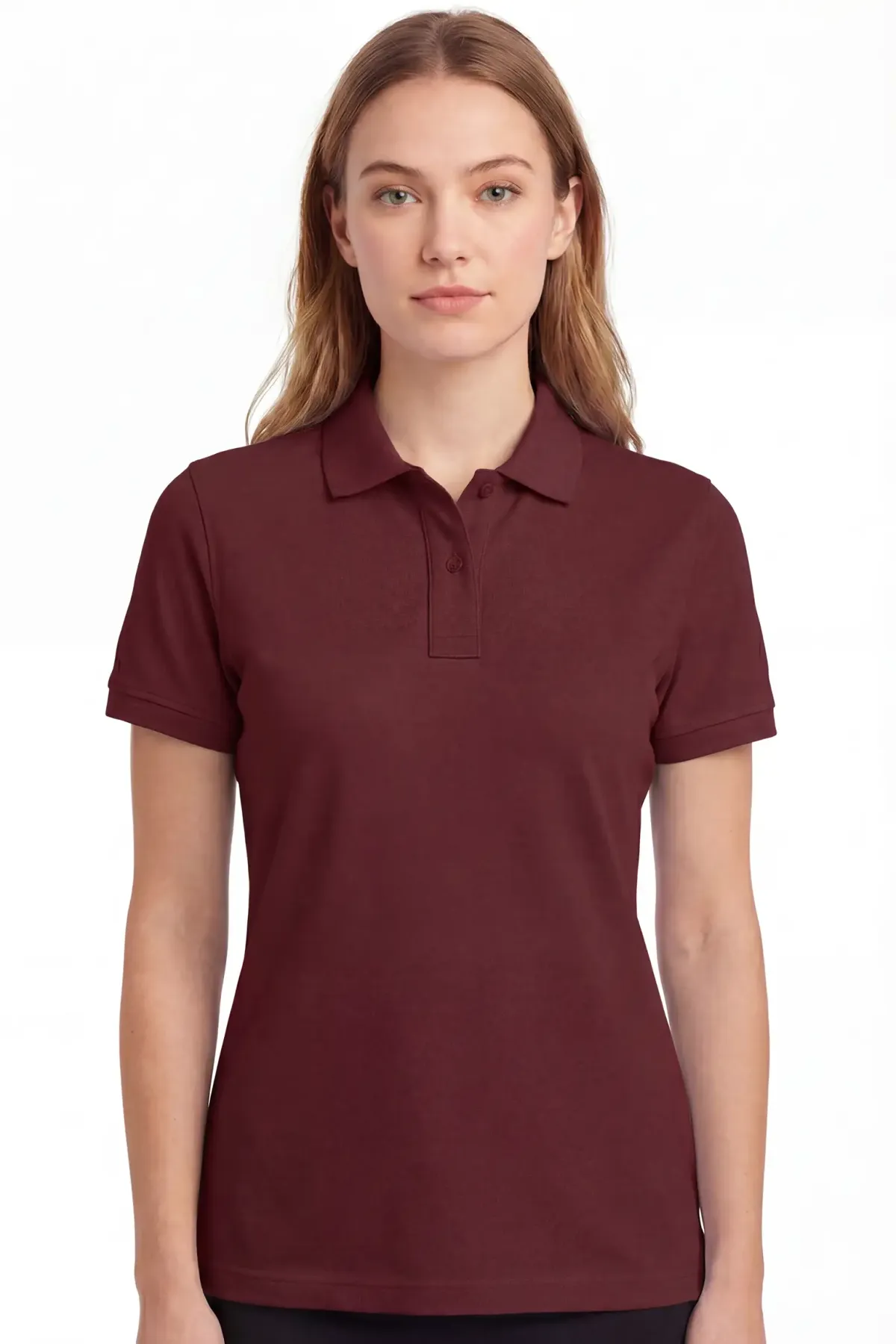 Women's Heavy Polo in Maroon