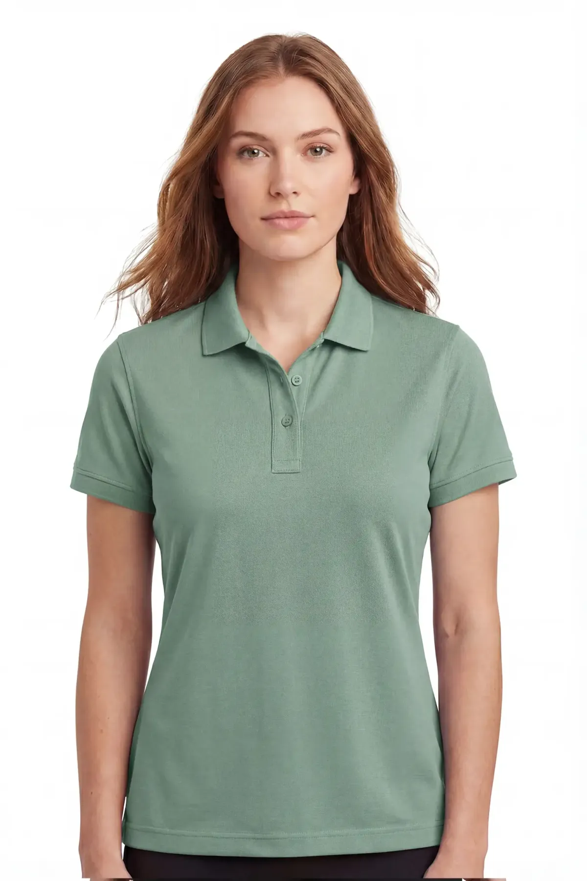 Women's Heavy Polo in Pista Green