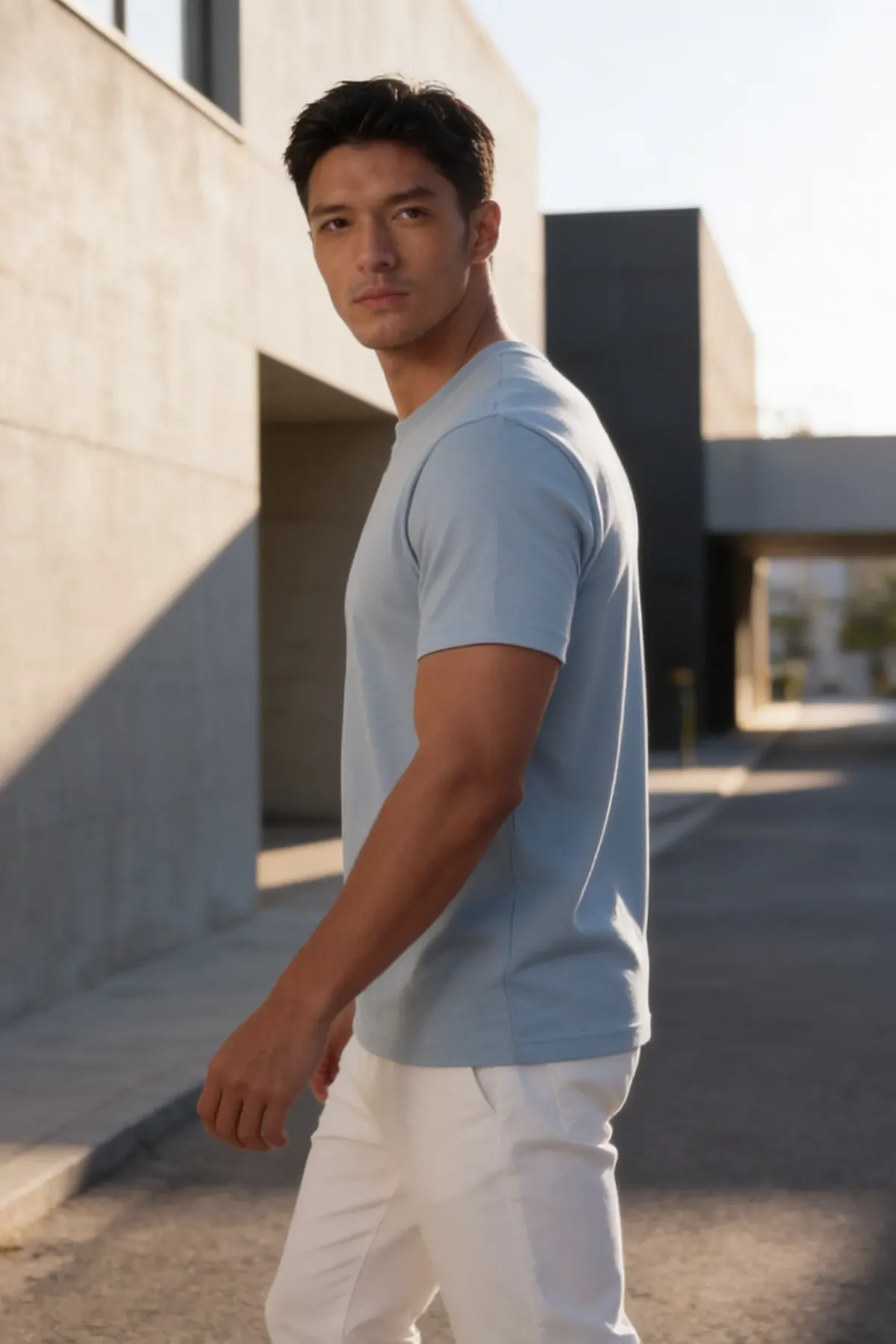 Signature Crewneck in Light Blue