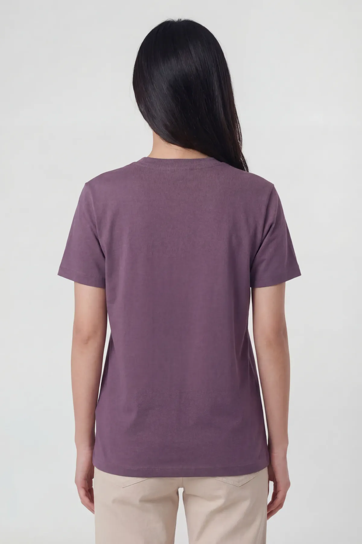 Signature Crewneck in Naga Plum, back